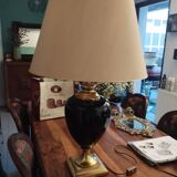 Grande Lampe de Bureau en Laiton de Maison Le Dauphin, 1970s