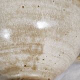 Large handmade stoneware bowl with foot