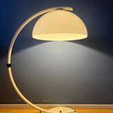 White mid-century Dijkstra flexible snake mushroom floor lamp
