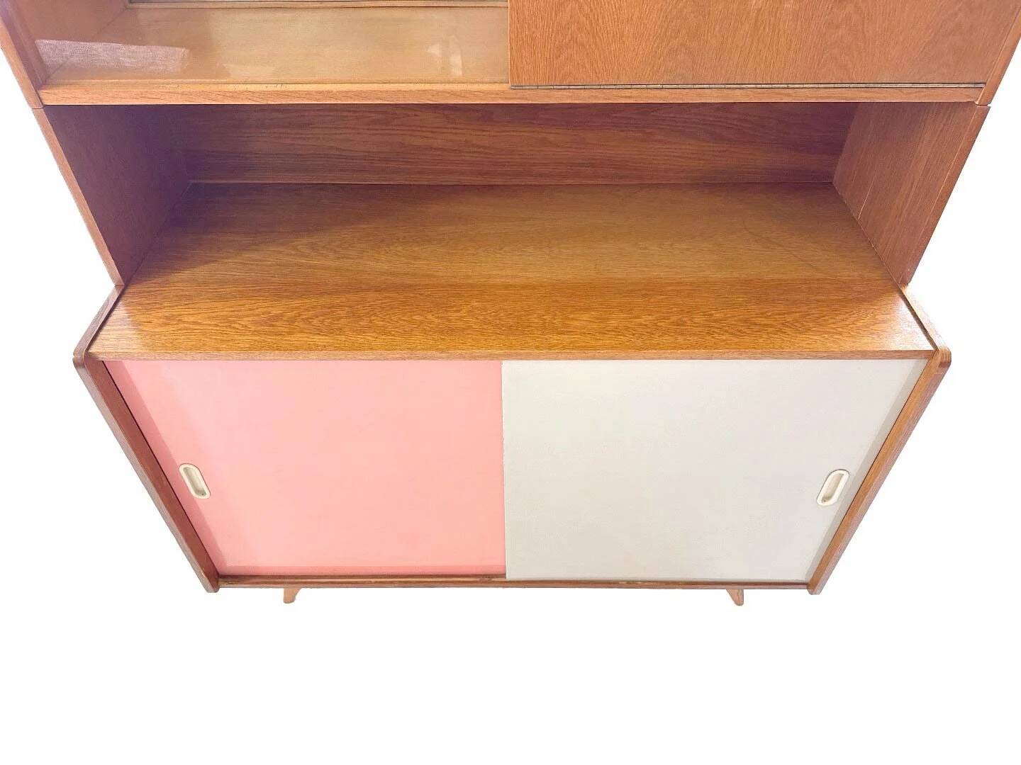 Vintage U-452 cabinet with display case and bar - Jiri Jiroutek
