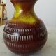 Vintage Scheurich Fat Lava Vase: West German Red & Yellow Pottery