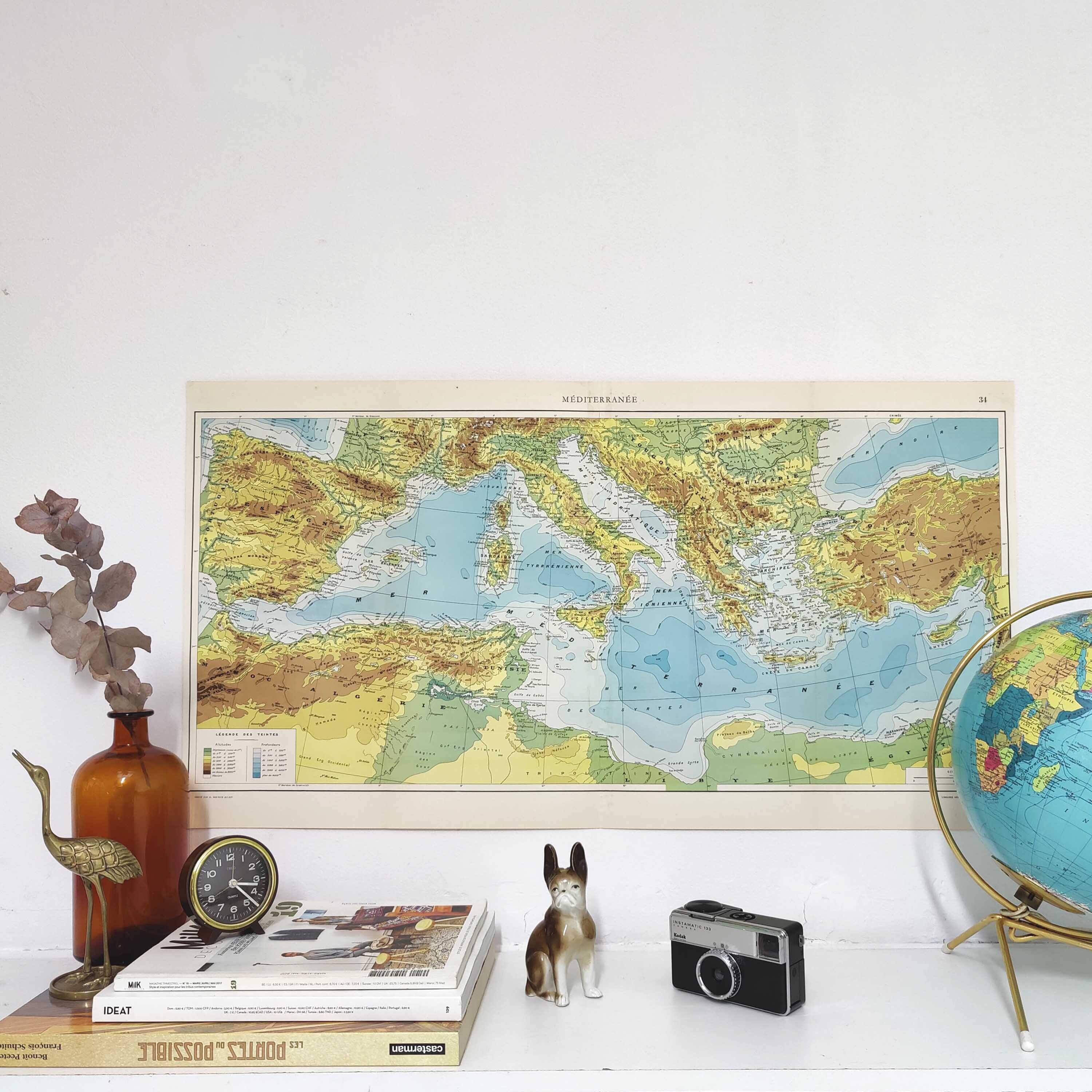 Map of the Mediterranean, 1950