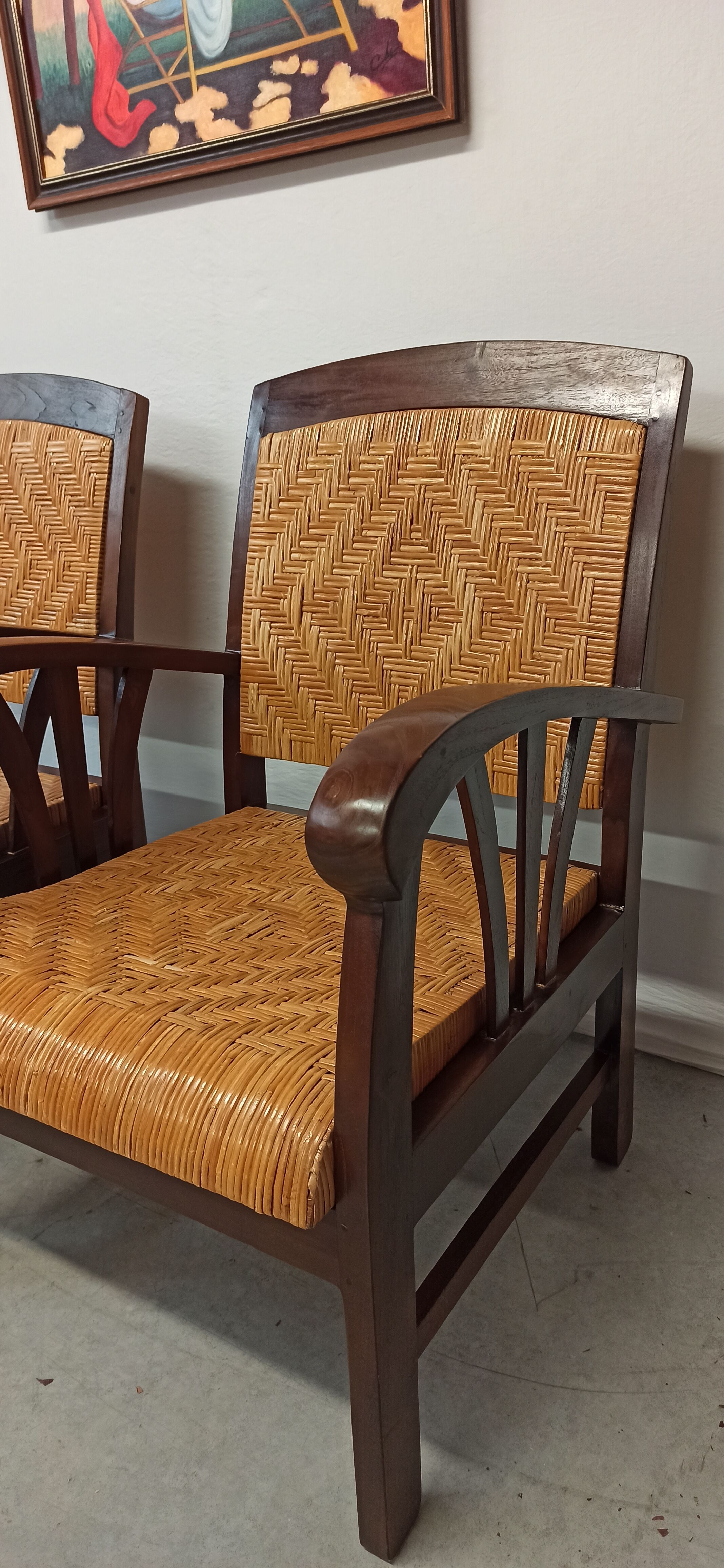 Pair of colonial style armchairs