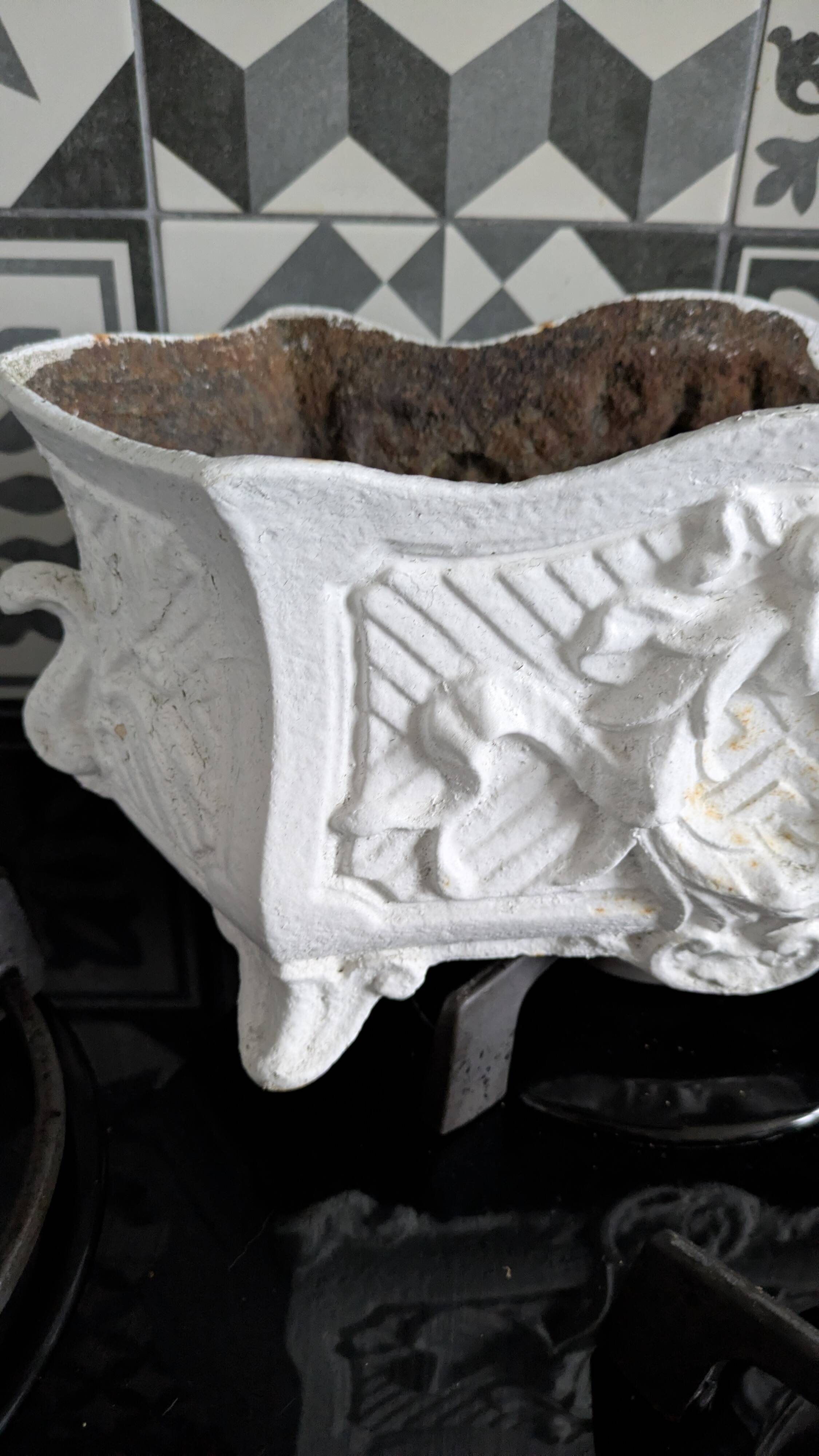 Vintage cast iron planter