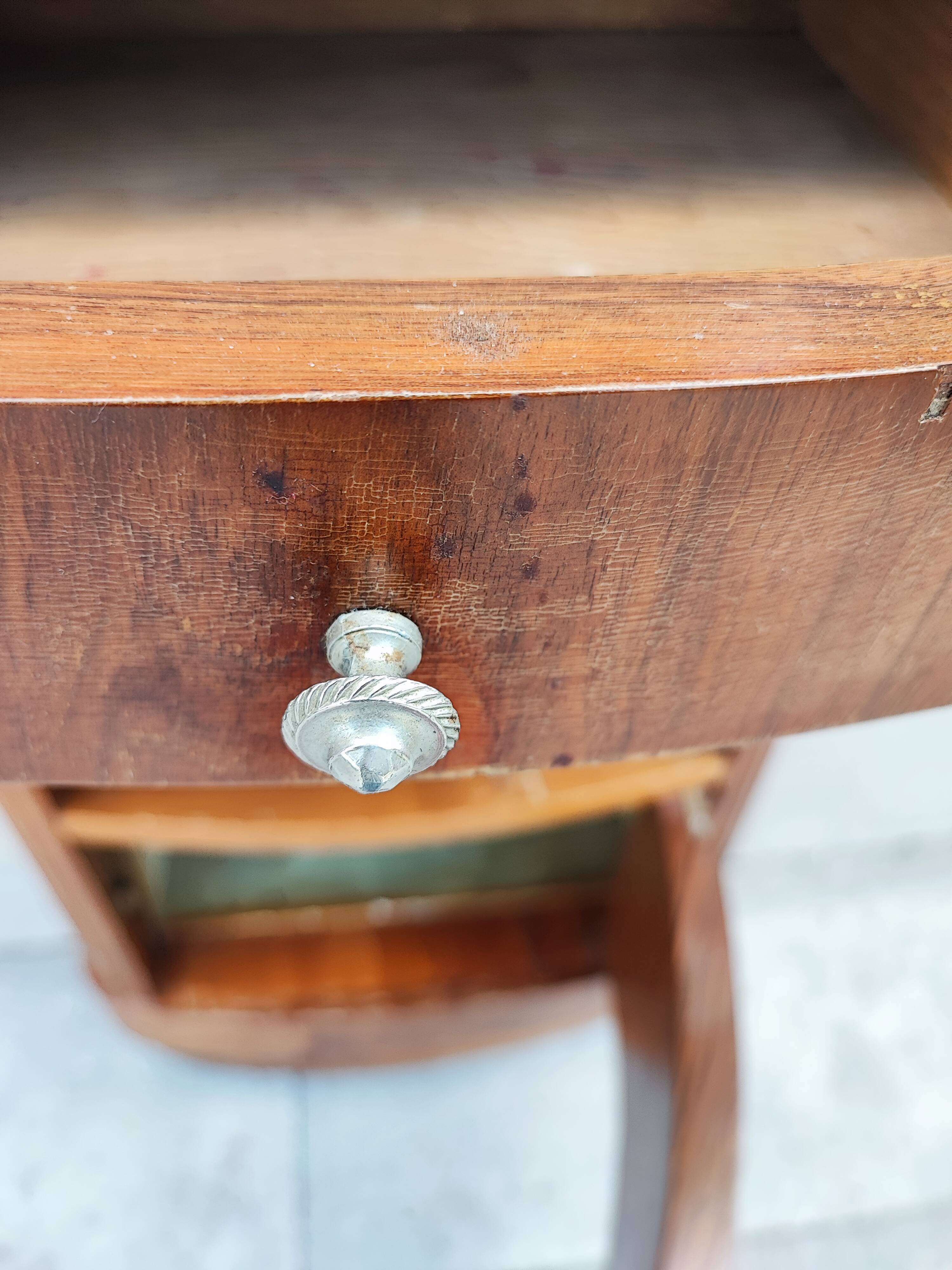 Bedside table marble top art-deco style