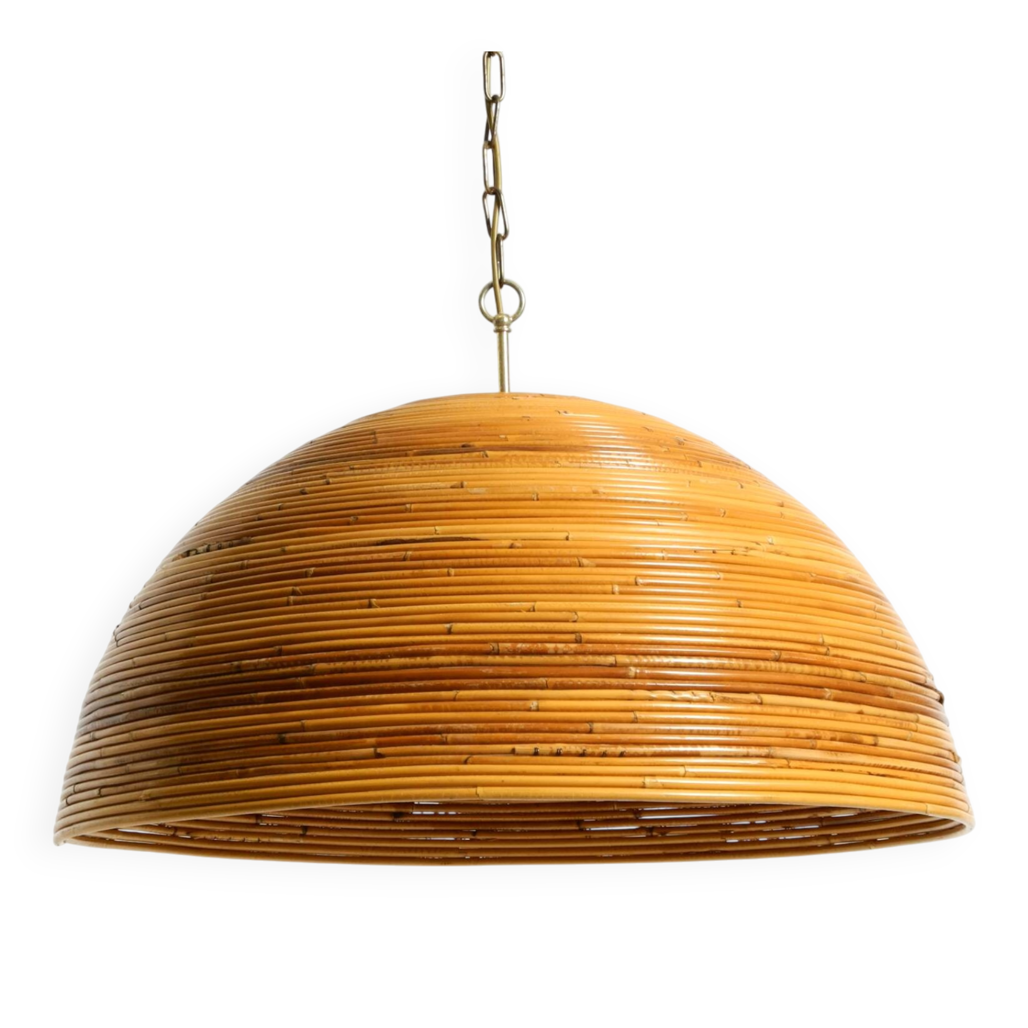 Italian 1970s bamboo ceiling pendant lamp | Ø 72 cm | Vivai del Sud