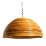 Italian 1970s bamboo ceiling pendant lamp | Ø 72 cm | Vivai del Sud