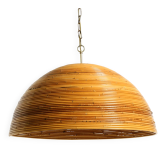 Italian 1970s bamboo ceiling pendant lamp | Ø 72 cm | Vivai del Sud