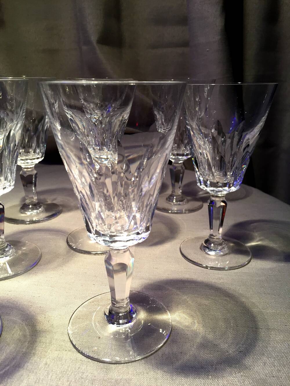 Set of 12 baccarat crystal water glasses carcassonne model