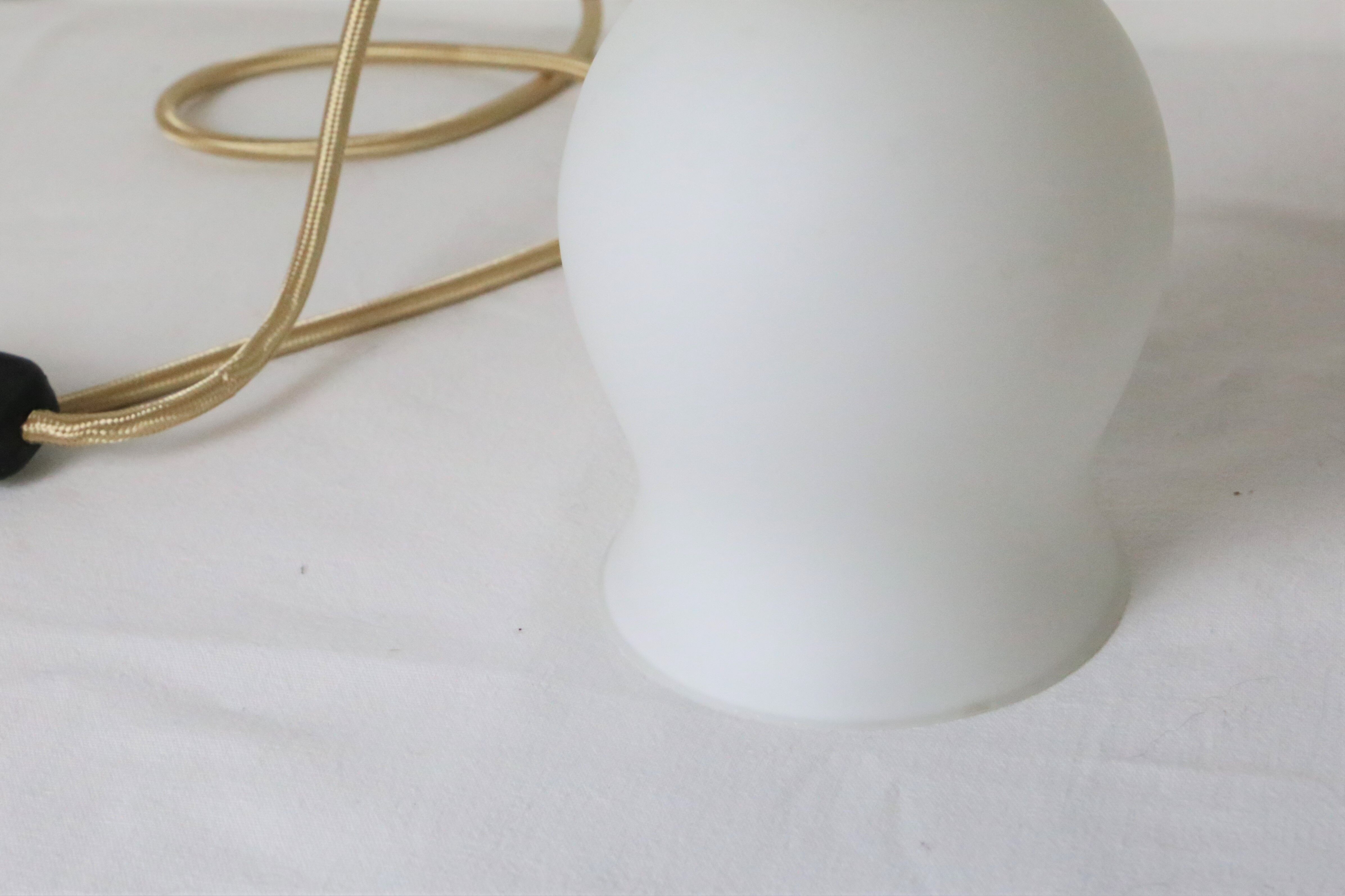 Lamp in white matte opaline, vintage