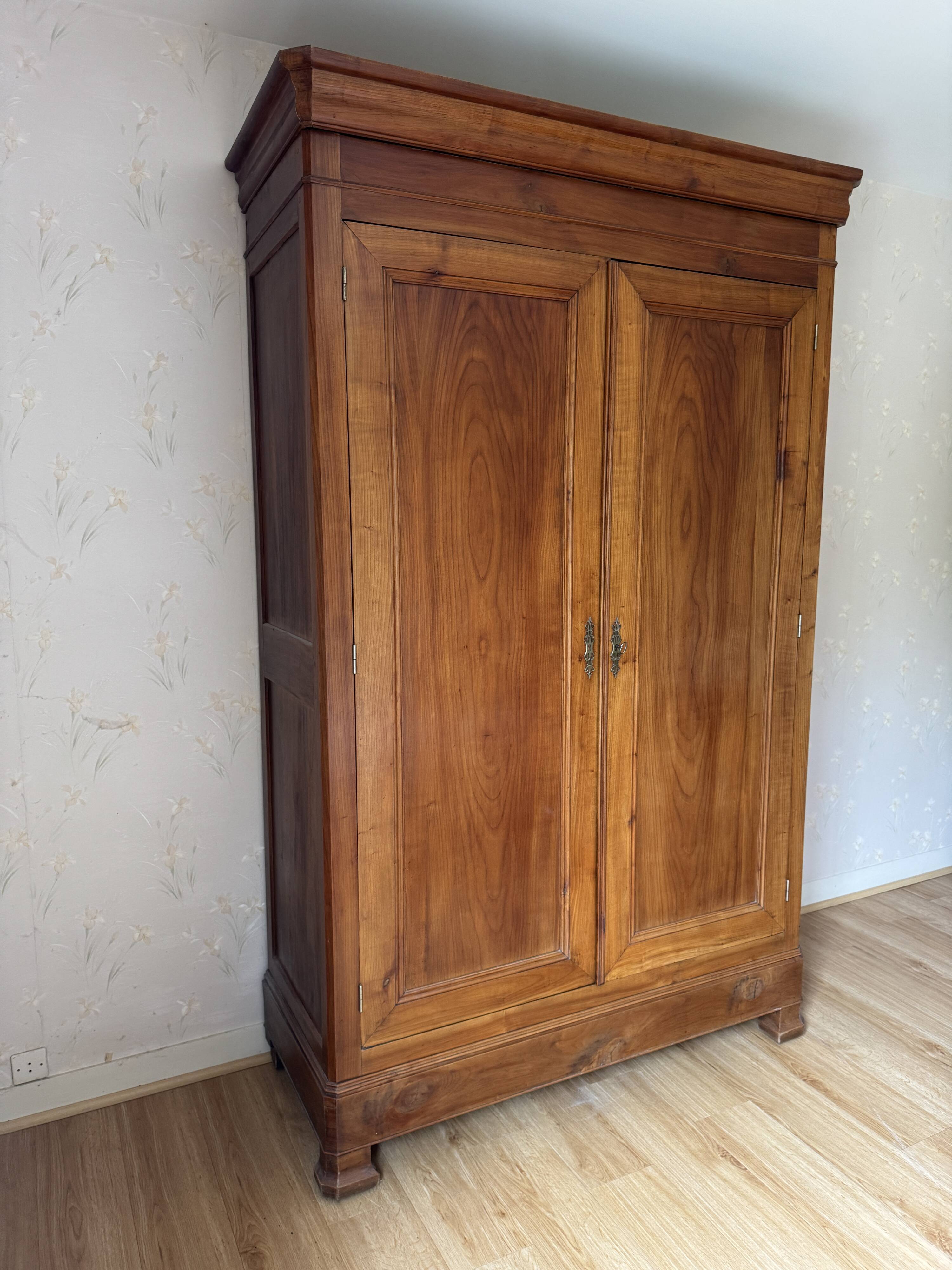 Large Louis Philippe oak wardrobe H: 2m25