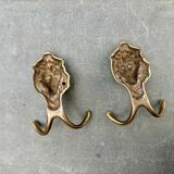 Paire de patère lion en laiton ancien