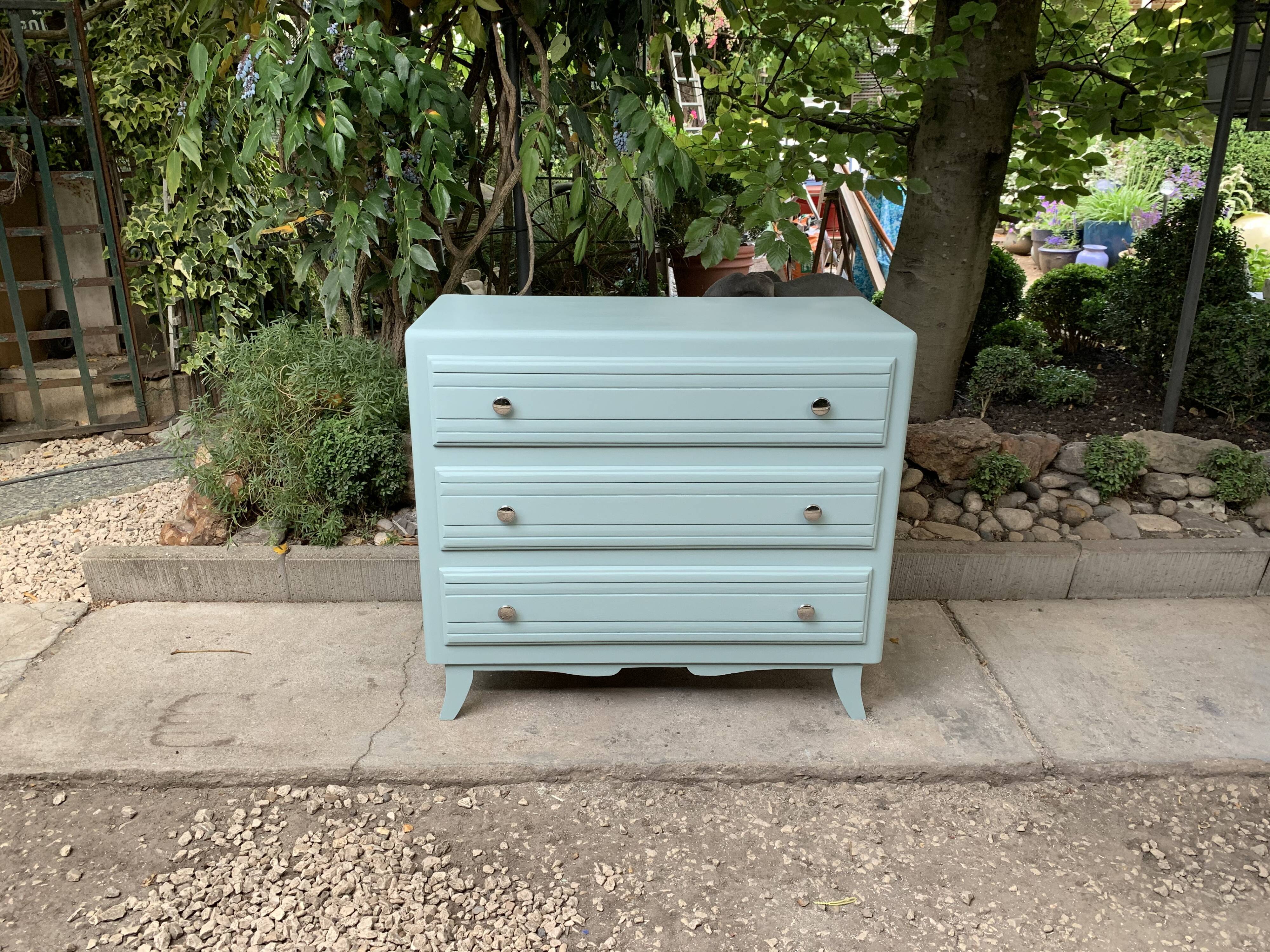 Commode Art déco bleu/vert grisé