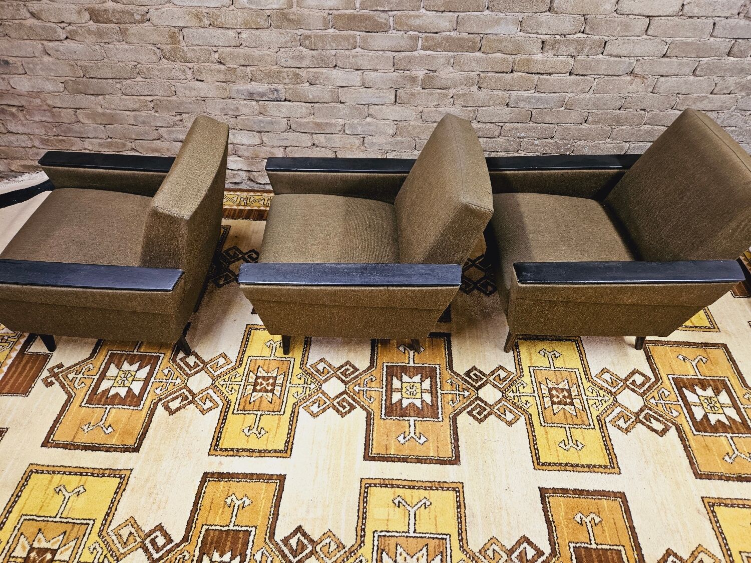 Vintage armchairs fabric 1960