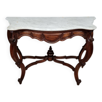 Curved console from the Napoleon III period in mahogany circa 1850