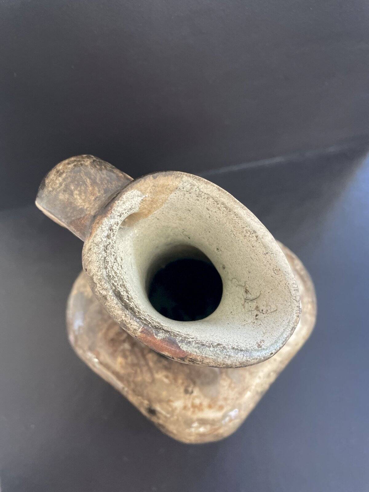 Brutalist brown terracotta pitcher vase