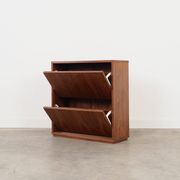 Meuble à chaussures en noyer, design scandinave