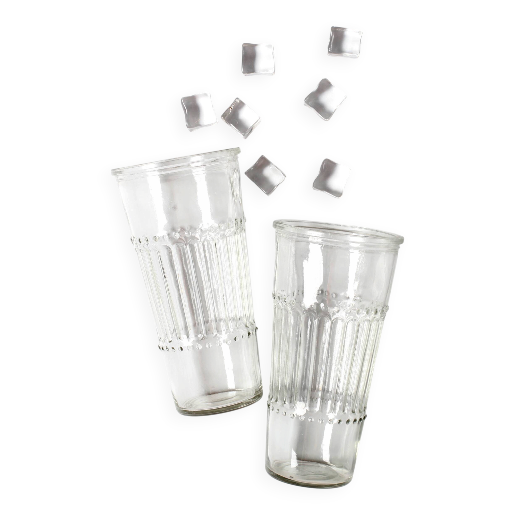 Set of 2 Vintage Large Italian Water Glasses / Italy / 1960s