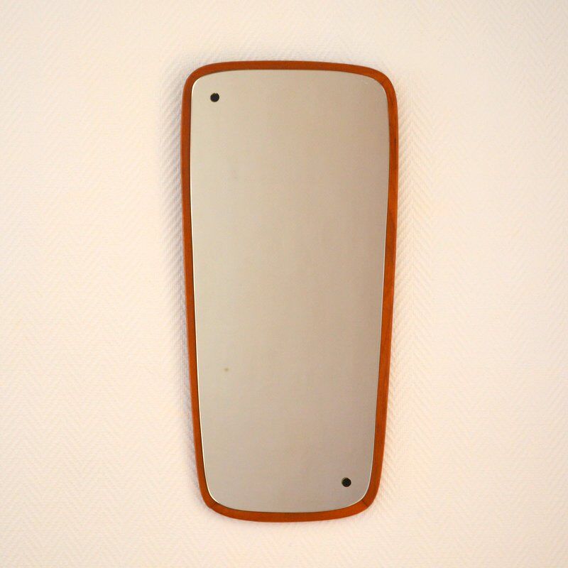 Scandinavian Mirror 60s teak 34x73cm