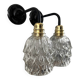 Pair of chiseled glass wall sconces