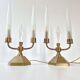 Pair of vintage candlestick lamps from the 1950s.