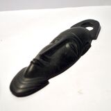 African ebony wood mask - vintage bearded head ethnic africa 22x7