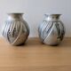 Pair of irman vases in aliometal, french design, 1950