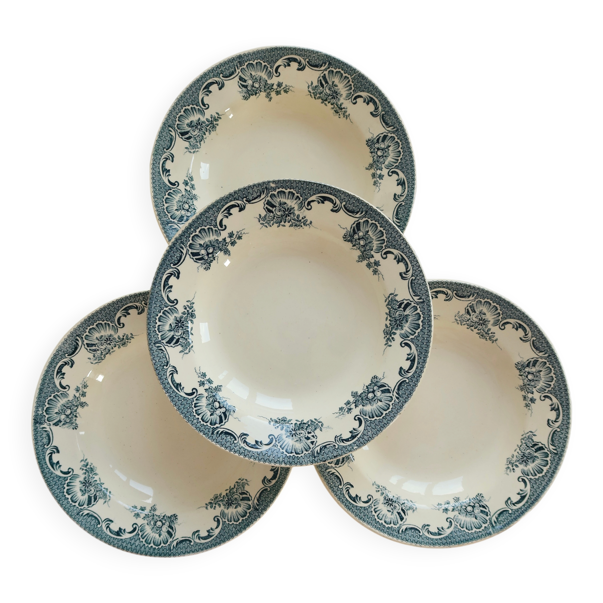 4 vintage Lavallière deep plates - Moulin des Loups