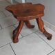 Small vintage brutalist wooden coffee table