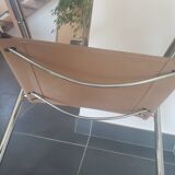 Beige leather armchair