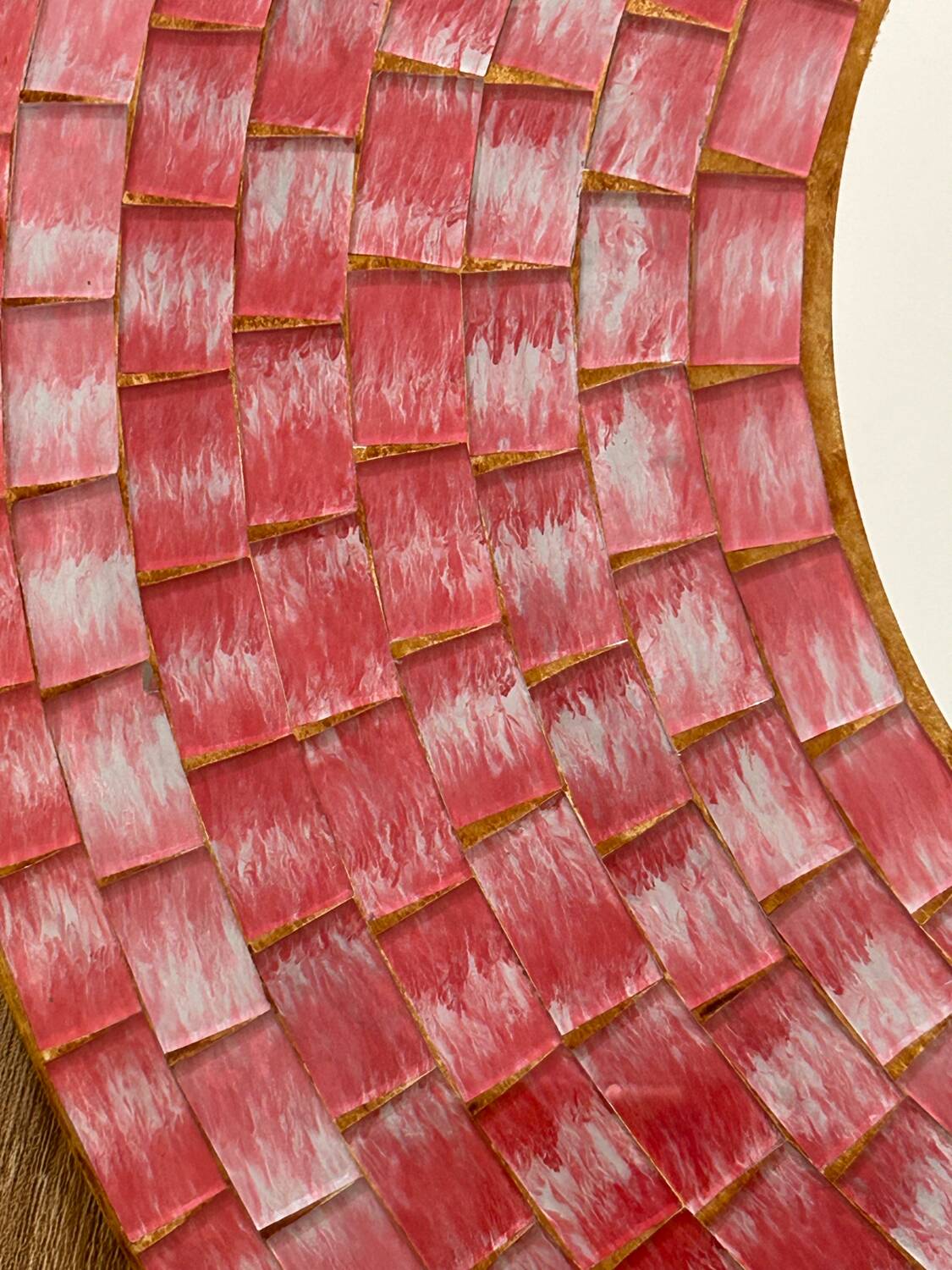 Vintage pink ceramic mirror