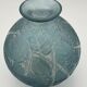 A R.Lalique Milan Blue Patinated Glass Vase