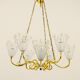 Emil Stejnar brass chandelier from the mid-century, Rupert Nikoll Vienna, Austria, 1950s.