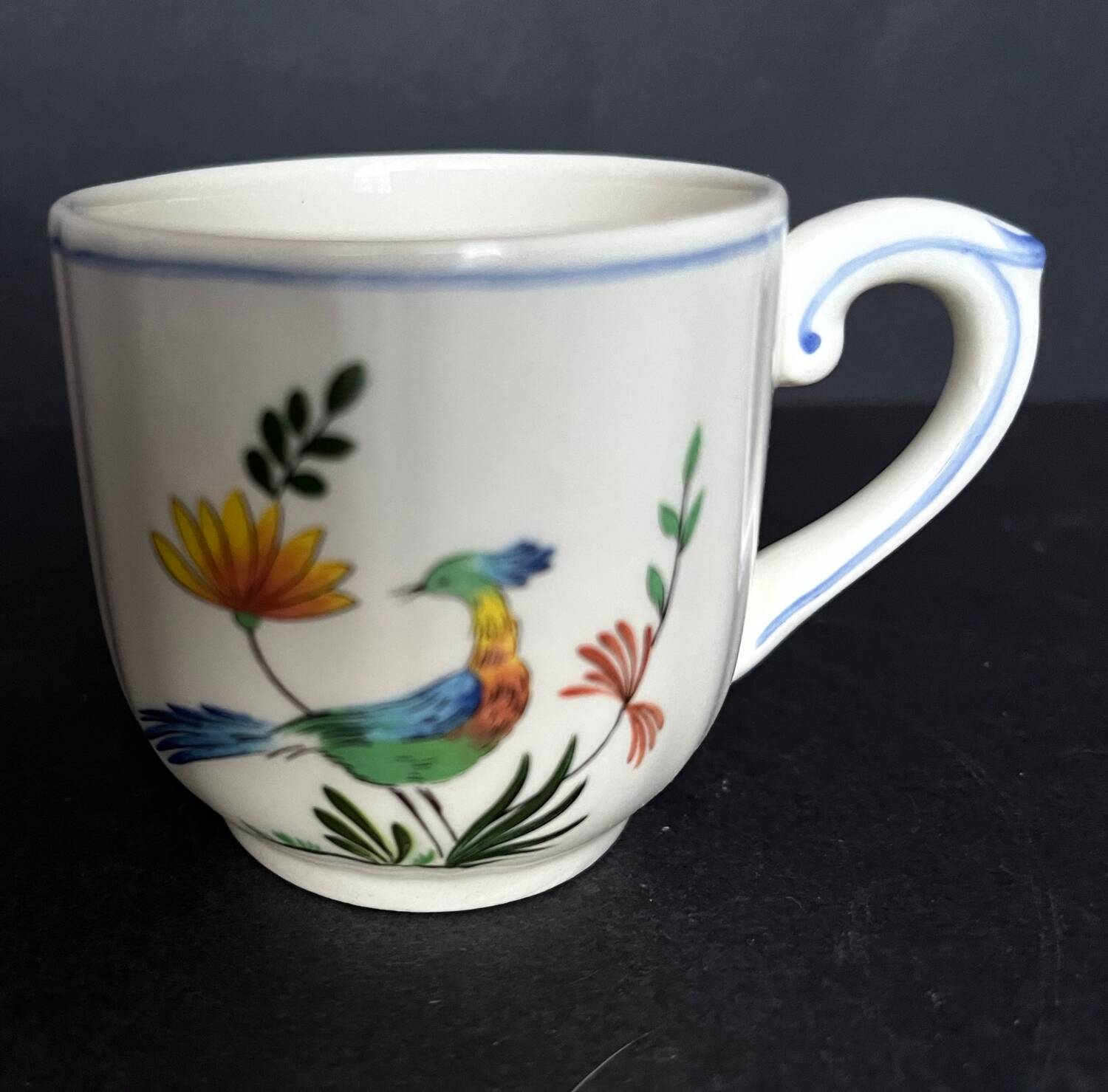 6 cups + saucers gien birds of paradise