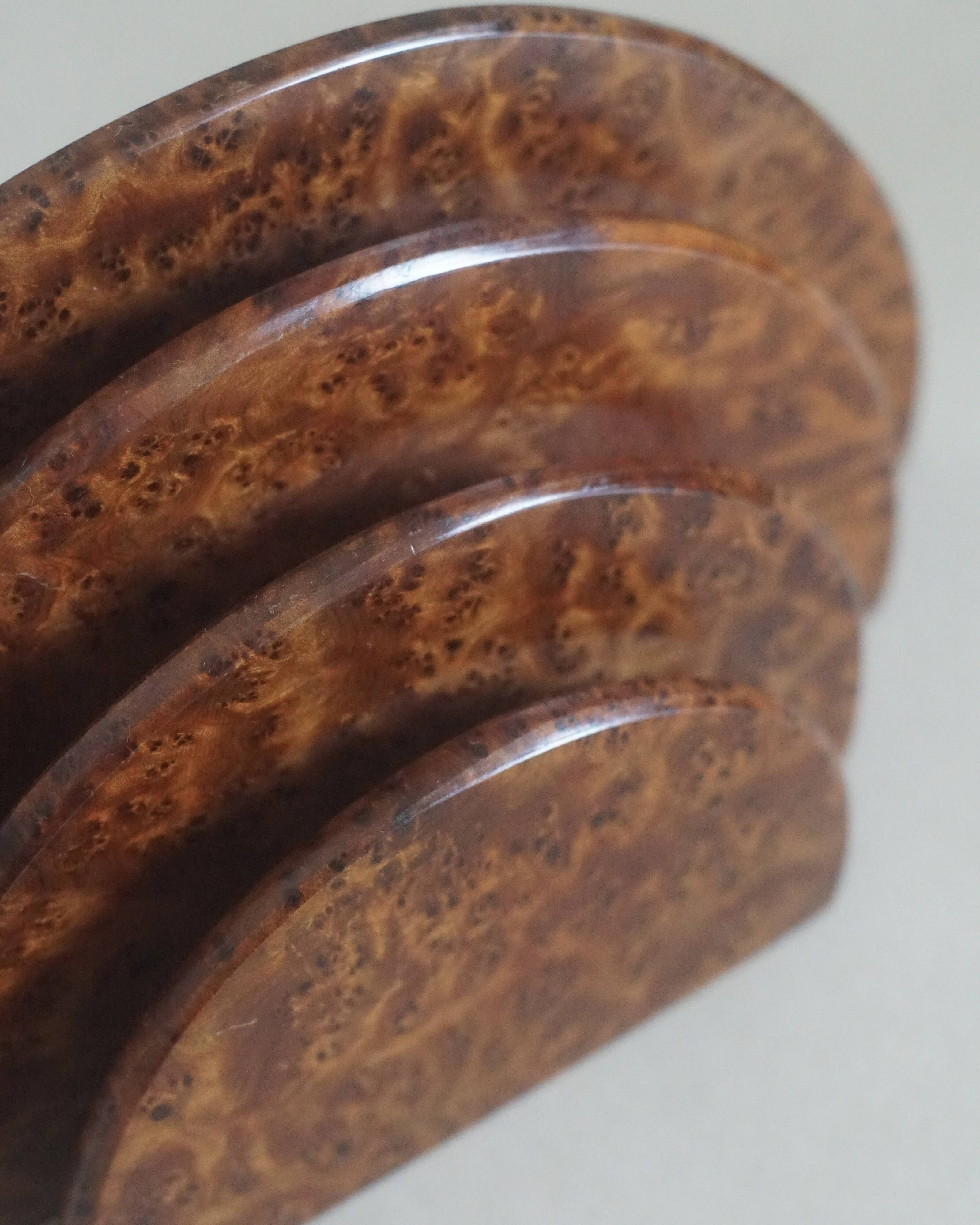 Vintage letter holder in elm burl