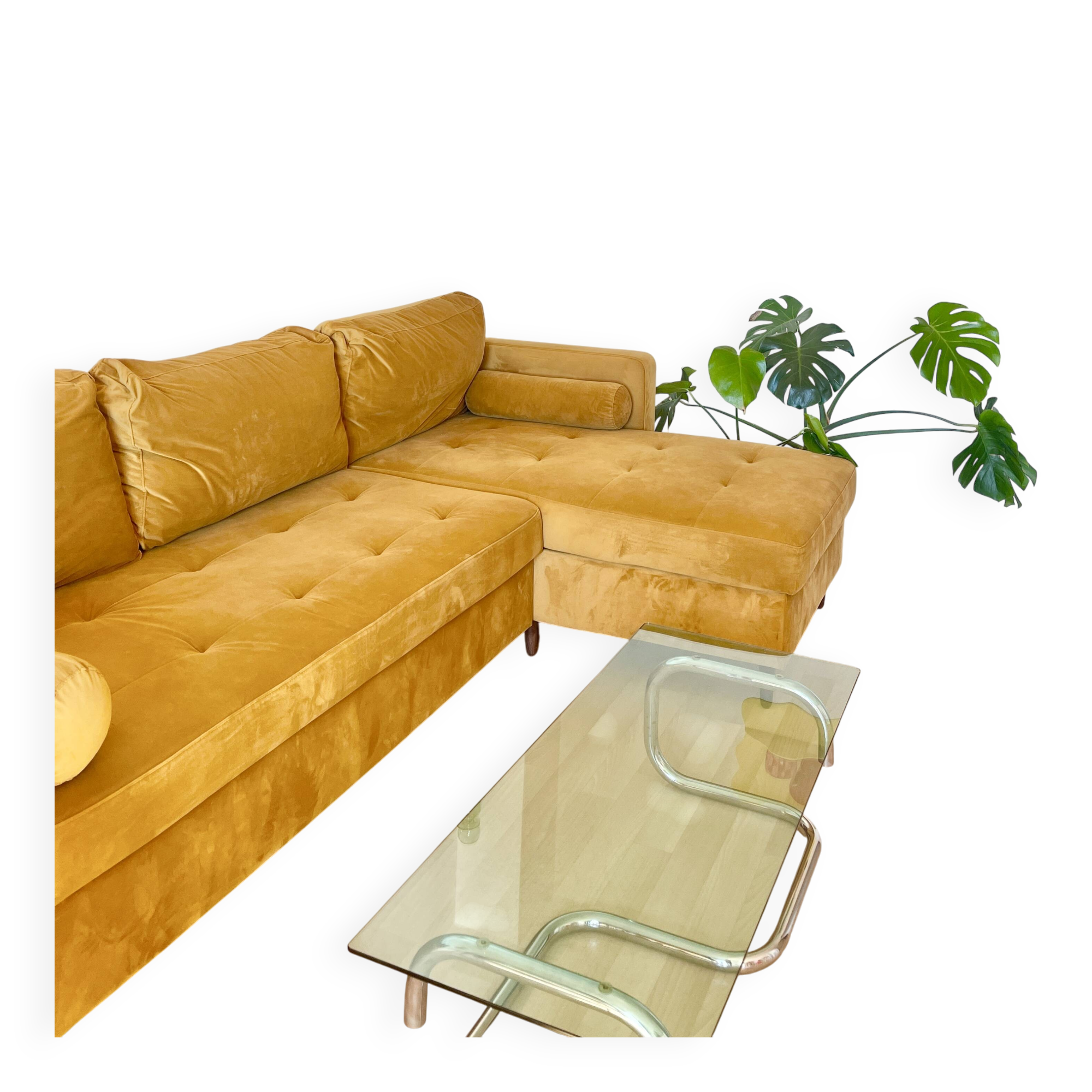 Chrome and smoked glass coffee table