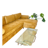 Chrome and smoked glass coffee table