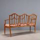 Antique neoclassical canapé in maple and fabric, Italy, 19th century.