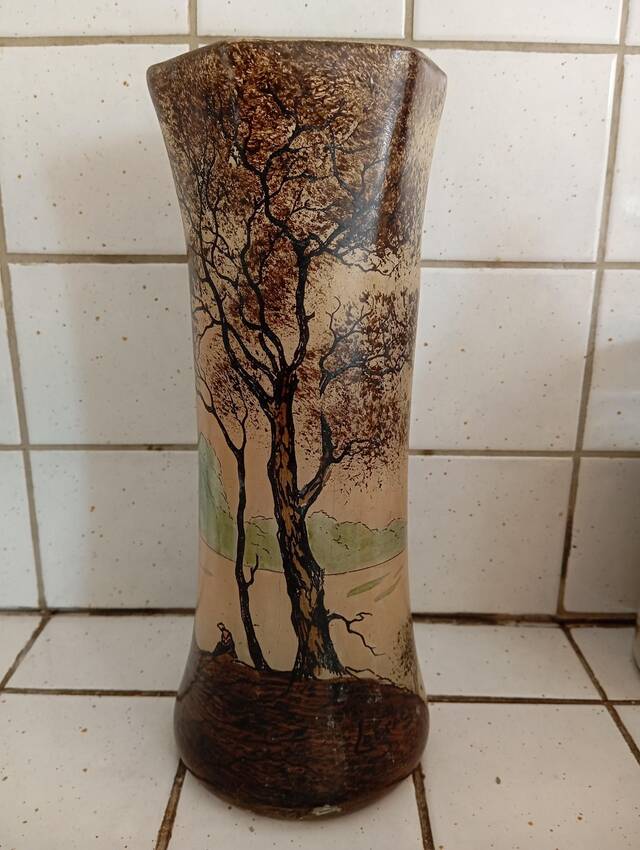 Hexagonal section tapered vase – Art Nouveau period