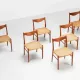 Arne Wahl Iversen set of six teak dining chairs Glyngore Denmark 1960