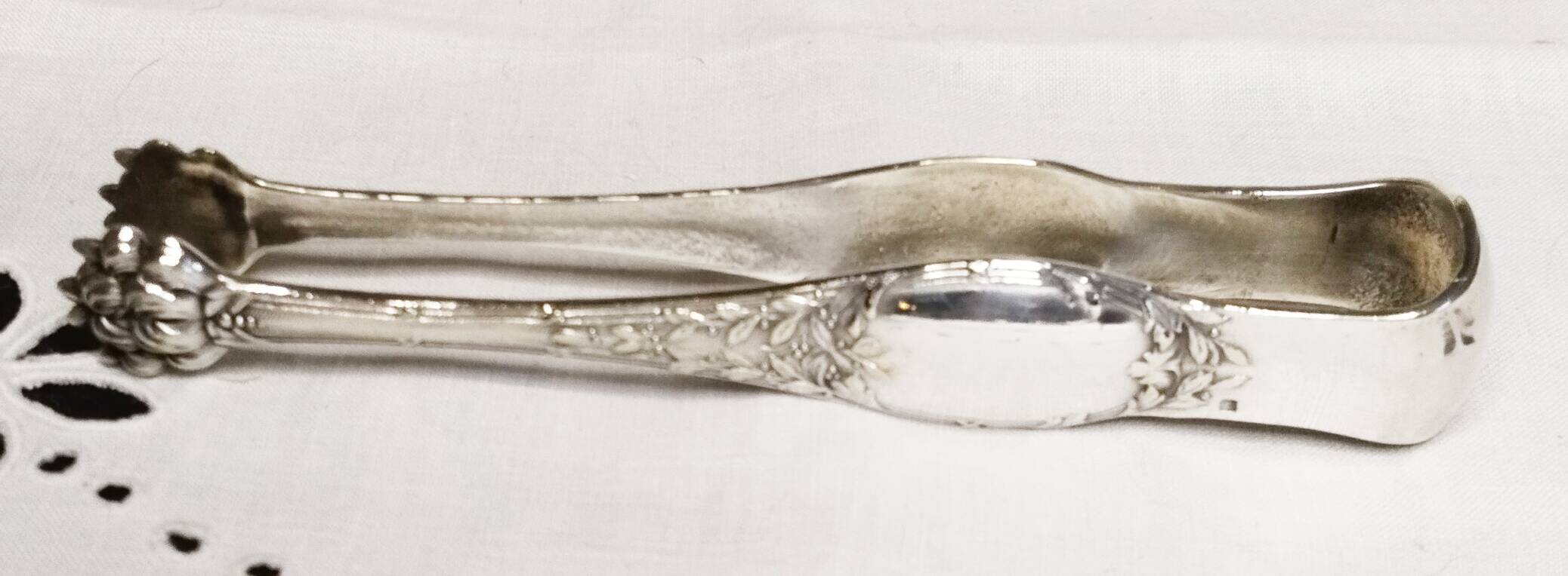 Silver ice tongs