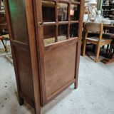 Tall Solid Wood Display Cabinet with Crossbars – Chic Country Style