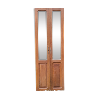 Double portes de placard miroir biseauté