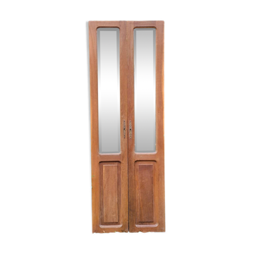 Double portes de placard miroir biseauté