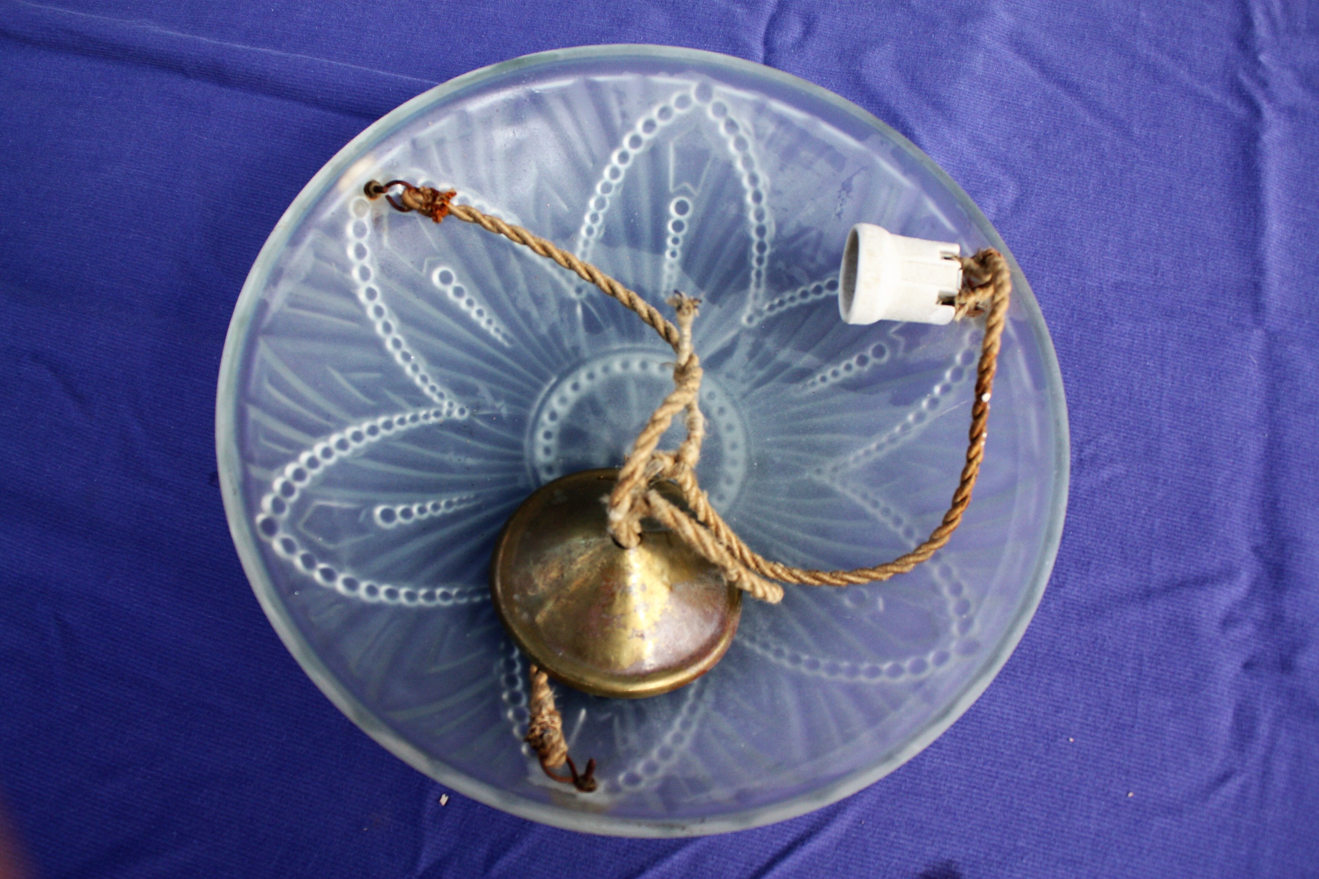 Molded glass basin chandelier