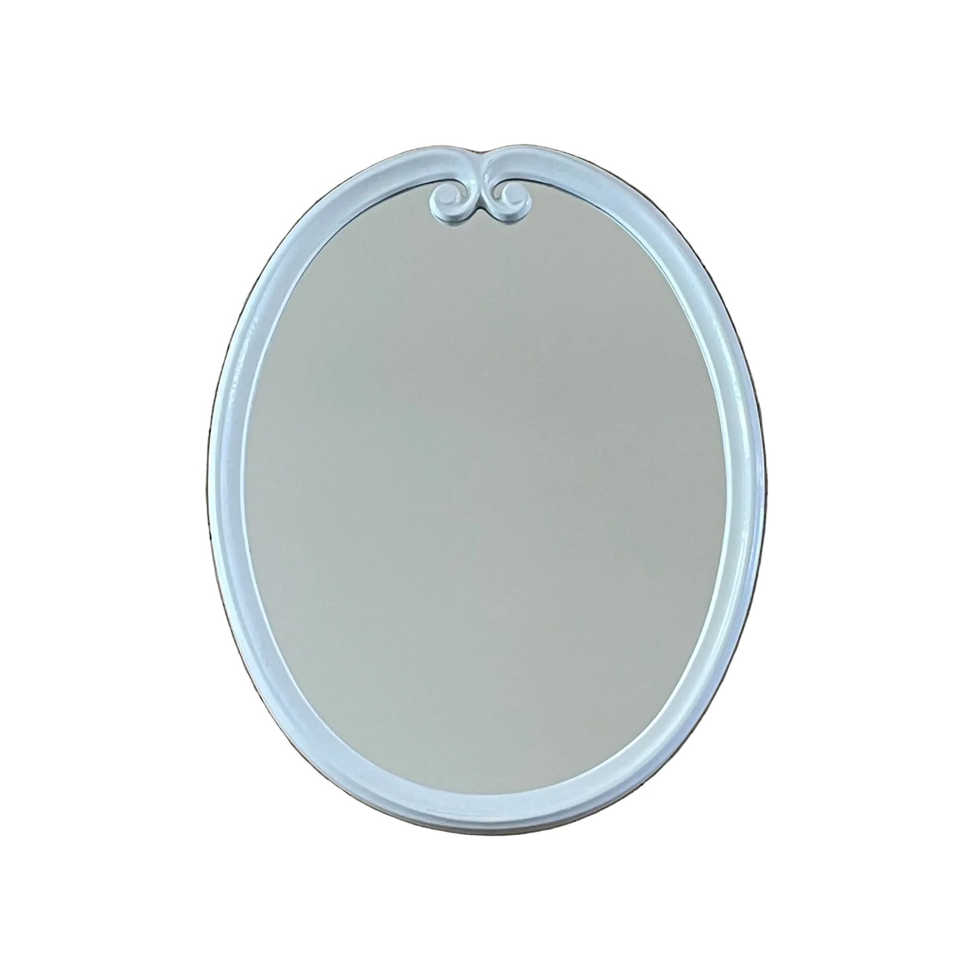 White enamelled cast iron mirror
