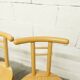 Set of 3 minimalist chairs in light wood 1980 Italy
