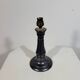 Vintage lamp base in iridescent black ceramic circa 1950