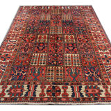 Hand made traditional persian area rug fine red wool carpet 210x279cm