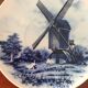 Hand-decorated blue Delft plate vintage